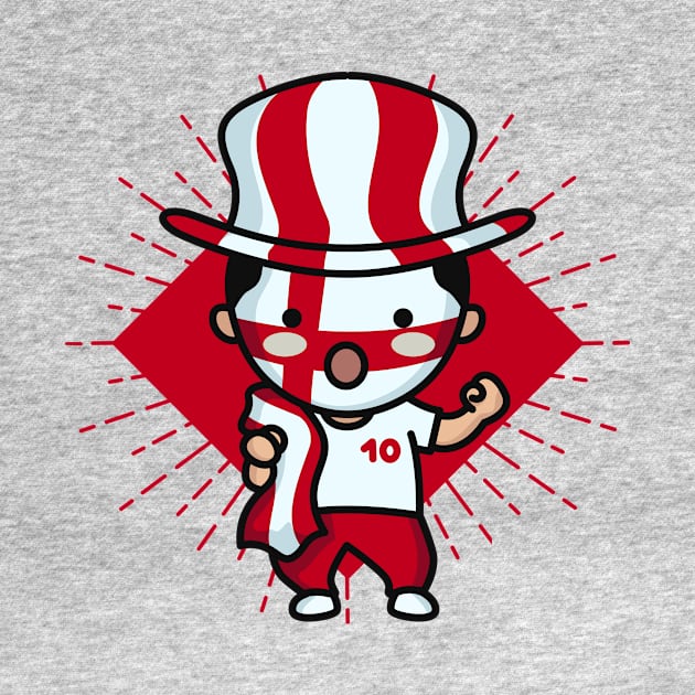 Cute England Football Fan // Kawaii Cute English Soccer Supporter by SLAG_Creative